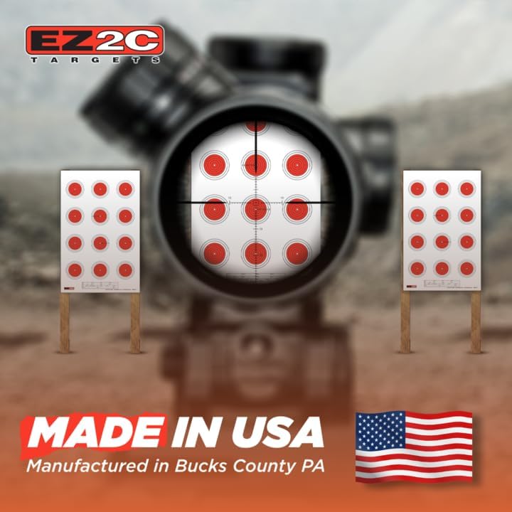 25 EZ2C Targets Style 27/RD10: Small-bore 50ft Paper Shooting Target 11"x17" USA MADE Pad of 25