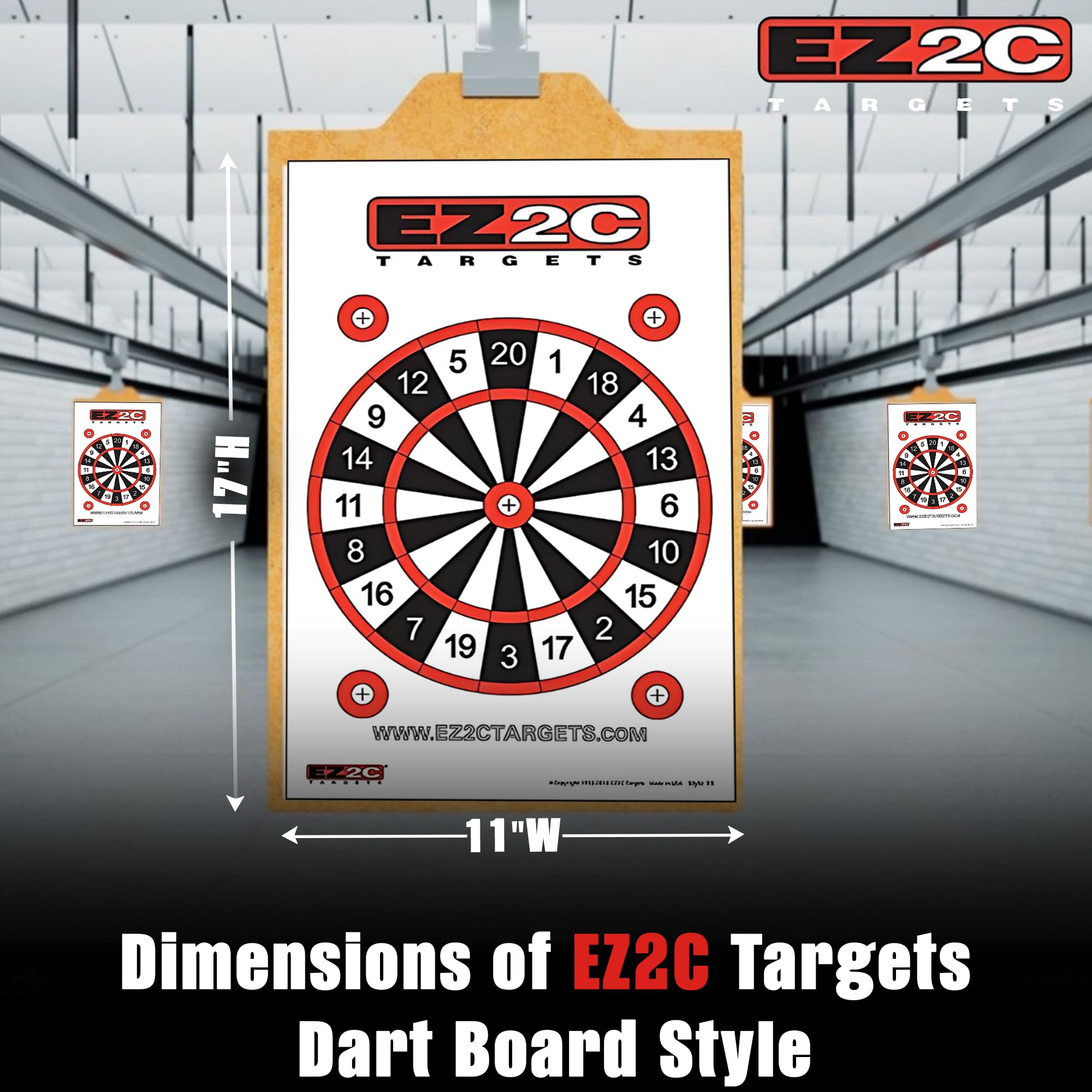EZ2C Four Fun Game Styles: Paper Targets Shooting Range 11"x17" USA MADE