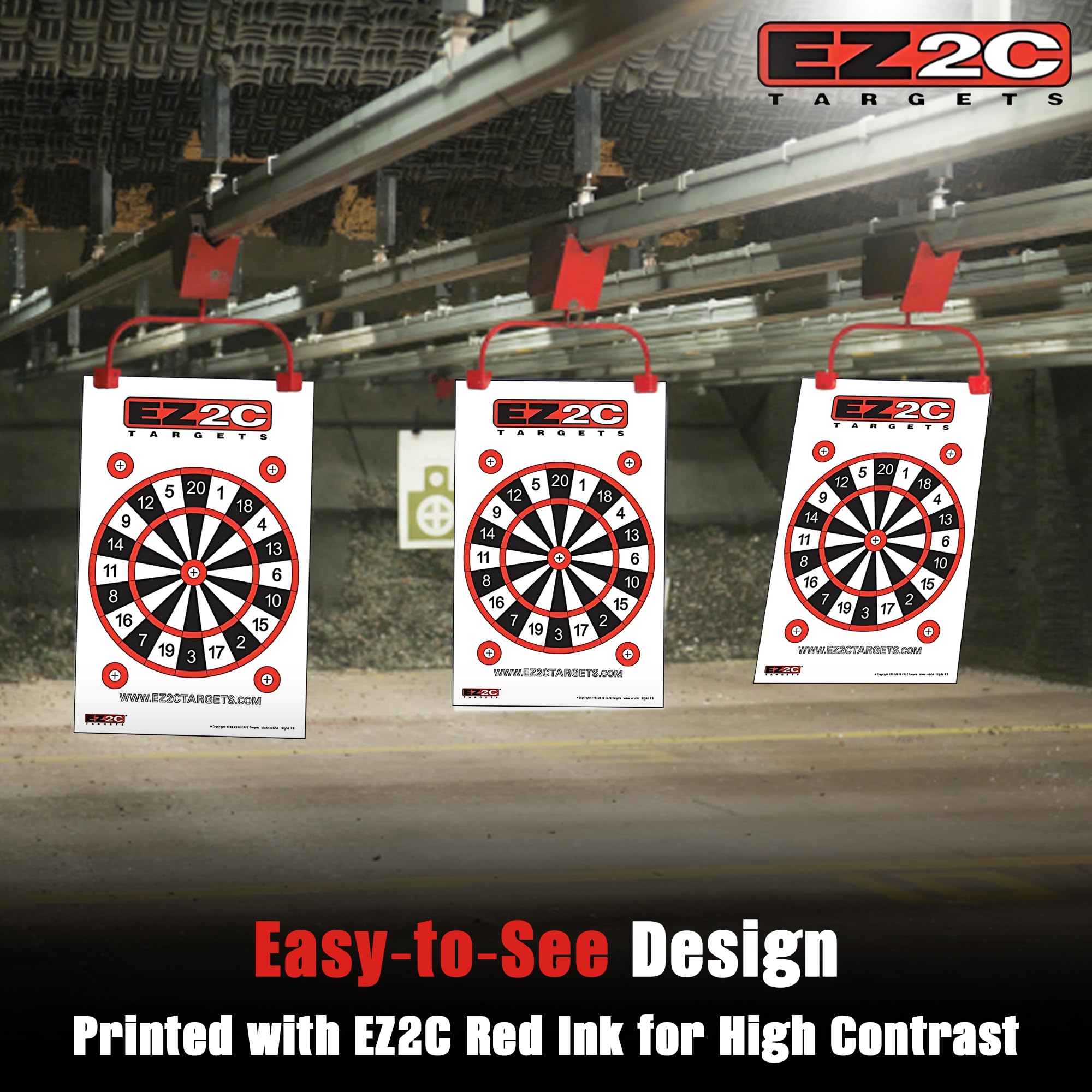 EZ2C Four Fun Game Styles: Paper Targets Shooting Range 11"x17" USA MADE