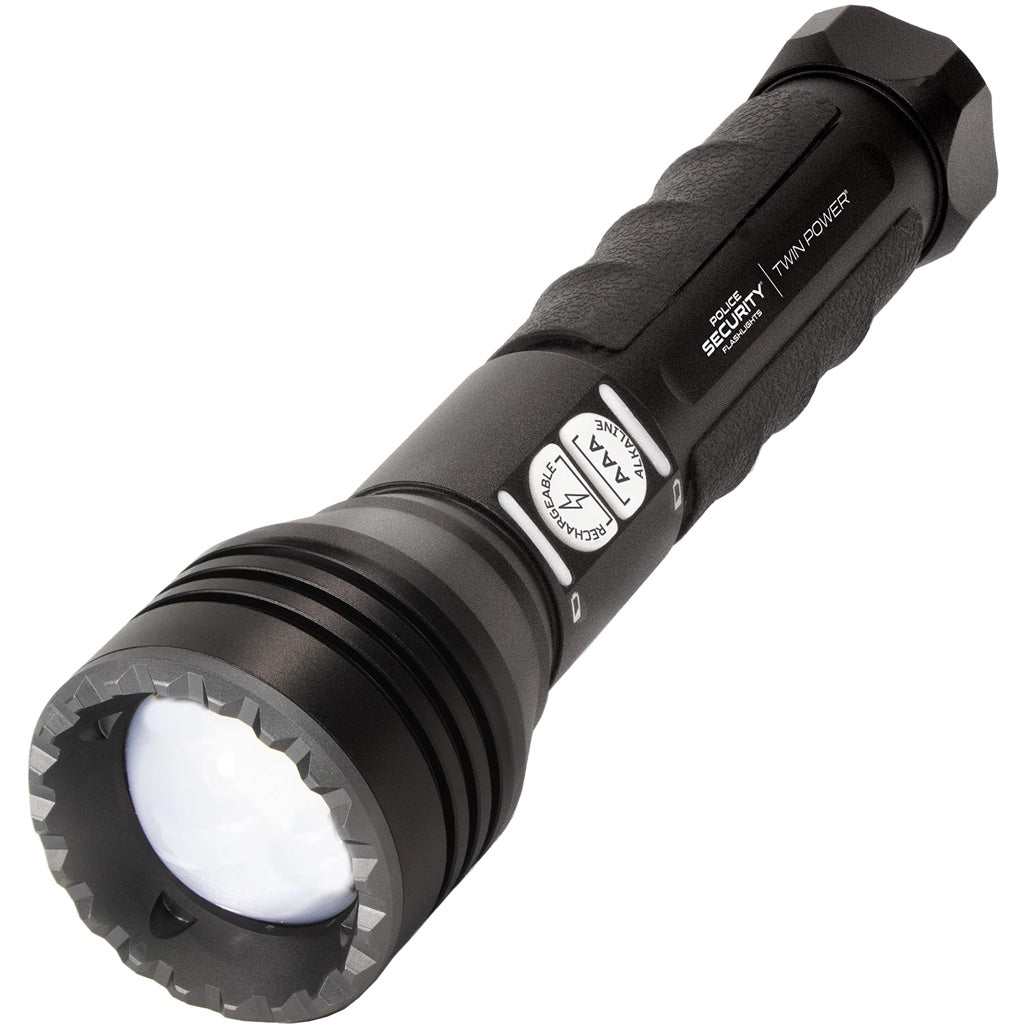 Police Security Long Throw Twin Power Flashlight 450 Lumens with 1/4 Mile Beam Range