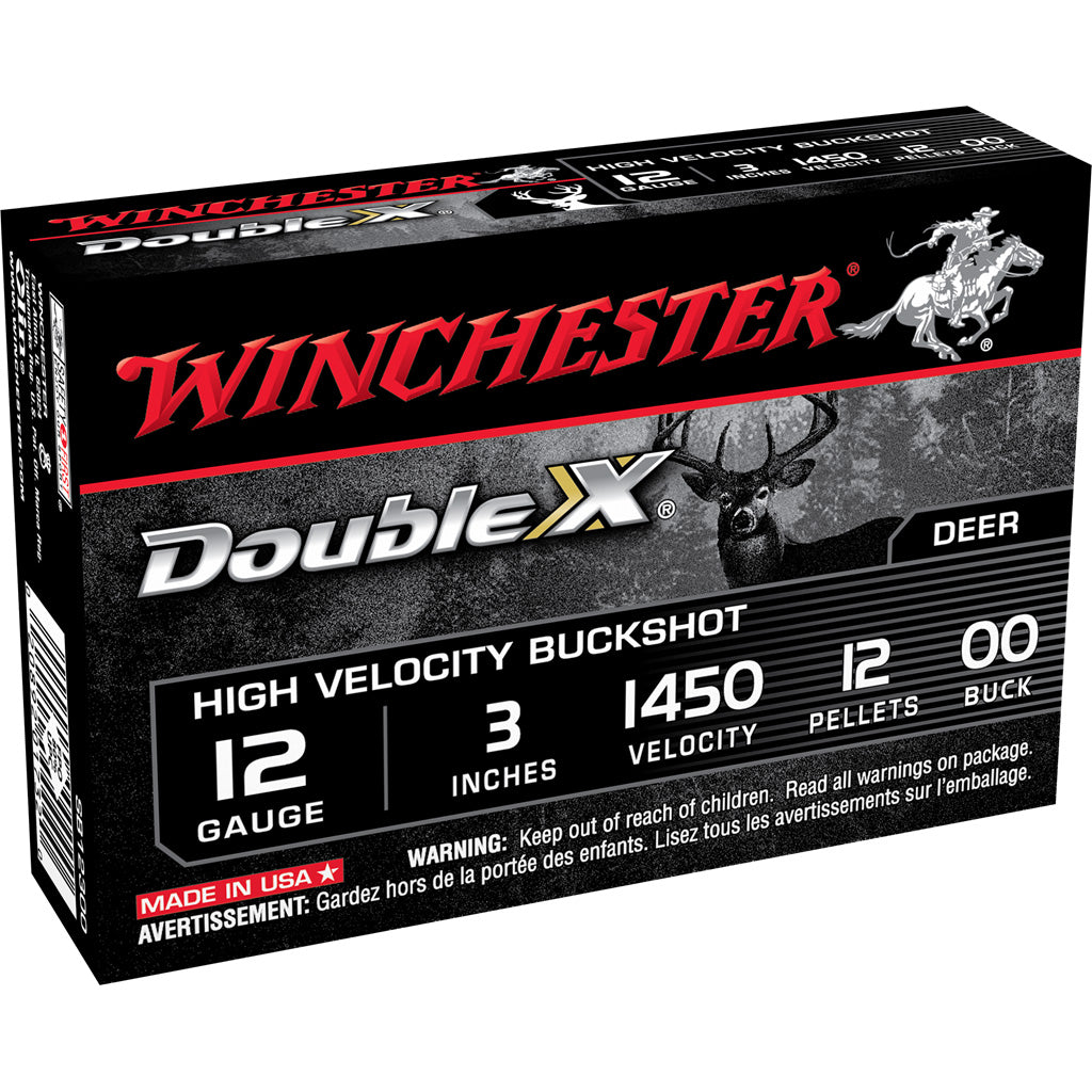 Winchester Double X Buckshot 12 Gauge 3-Inch Shell with 12 Pellets of 00 Buckshot (5 Rounds)