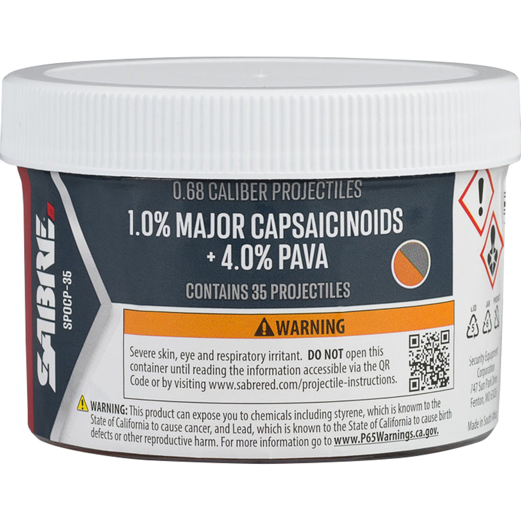 Sabre Red Pepper Projectiles 35 Count * Maximum Strength for Law Enforcement and Personal Defense