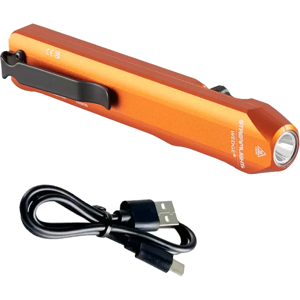 Streamlight WedgeXT 1000 Lumen Orange Flashlight with USB-C Rechargeable Battery