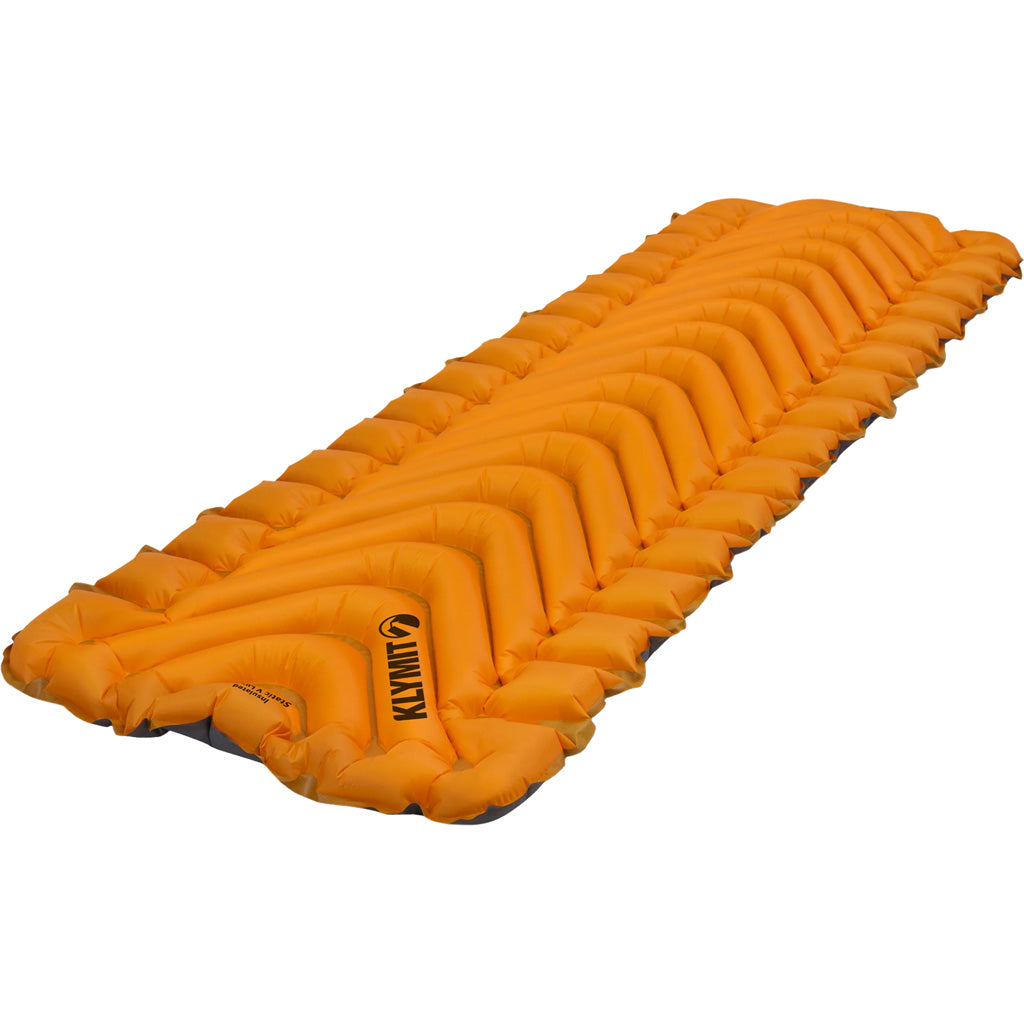 Klymit Insulated Static V Lite Sleeping Pad Mango Orange * Regular Size, Four-Season Comfort and Support
