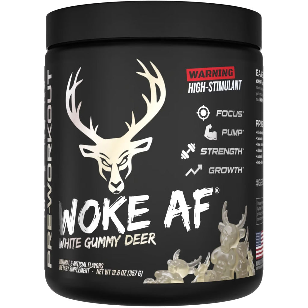 Bucked Up Woke AF Pre-Workout White Gummy Deer * 30 Servings for Enhanced Energy and Focus