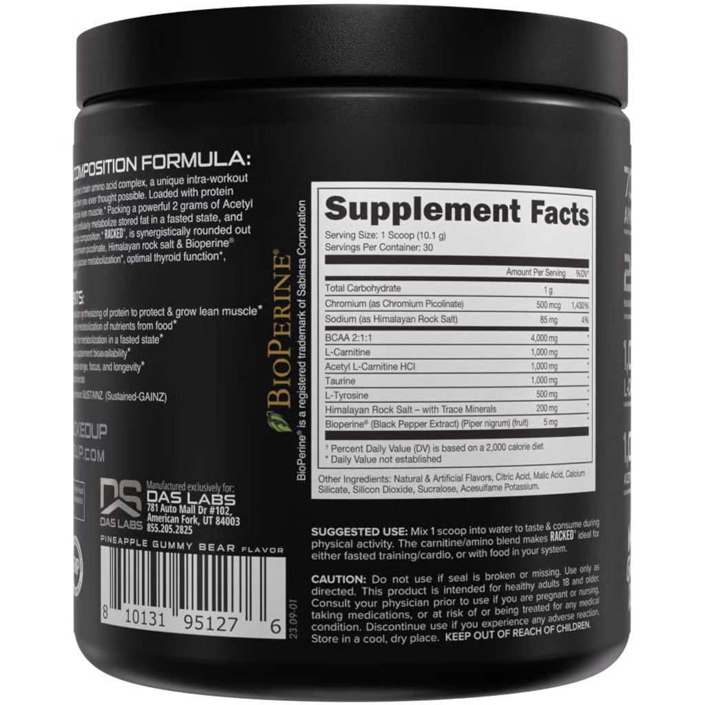 Bucked Up Racked BCAA White Gummy Deer - 30 Servings for Muscle Recovery and Fat Burn