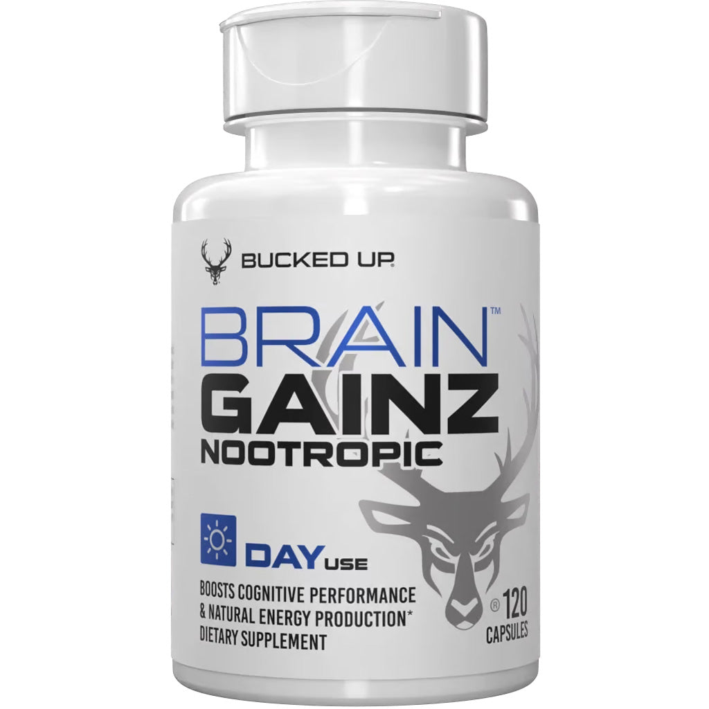 Bucked Up Brain Gainz Day & Night Supplements * 240 Capsules for Cognitive Support and Daily Energy