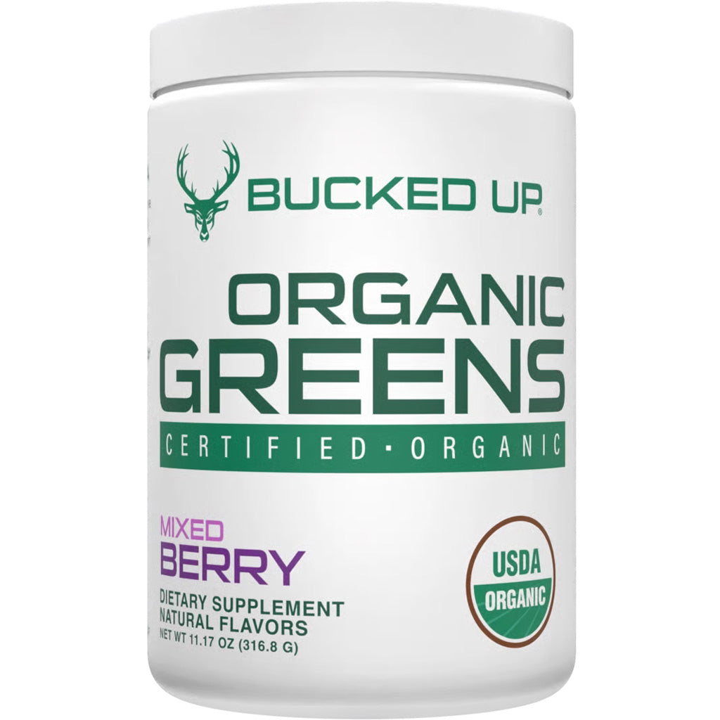 Bucked Up Organic Greens Mixed Berry - 30 Serving Tub for Daily Wellness and Digestive Support