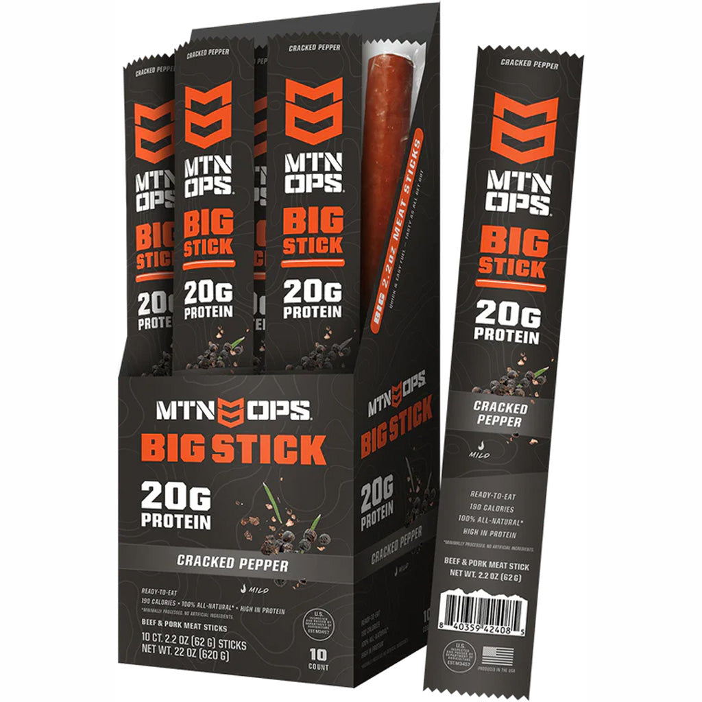 MTN Ops Big Meat Stick Cracked Pepper 10Ct Box