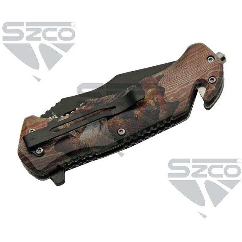 SZCO Eagle Rescue Liner Lock Knife 4.75 in.