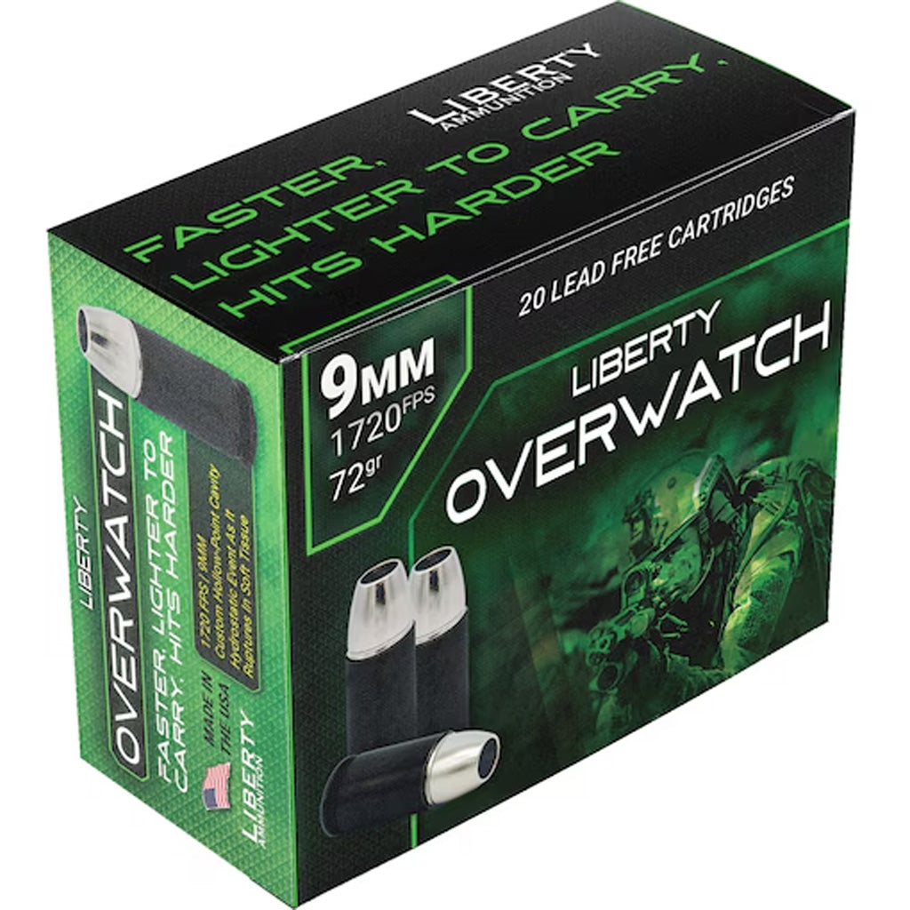 Liberty OverWatch Pistol Ammo 9mm 72 gr. 20 rd.