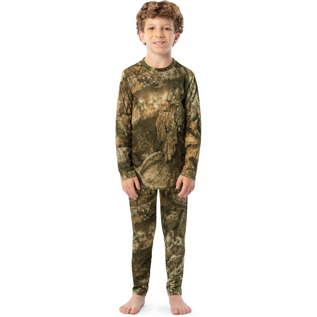 Indera Youth Camo Thermal Baselayer Set Realtree APX Large