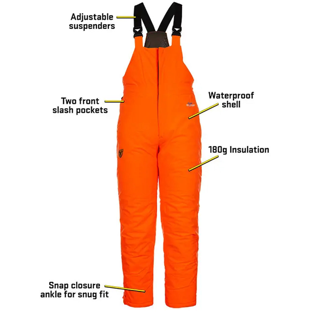 Blocker Drencher Insulated Bib Blaze Orange Large