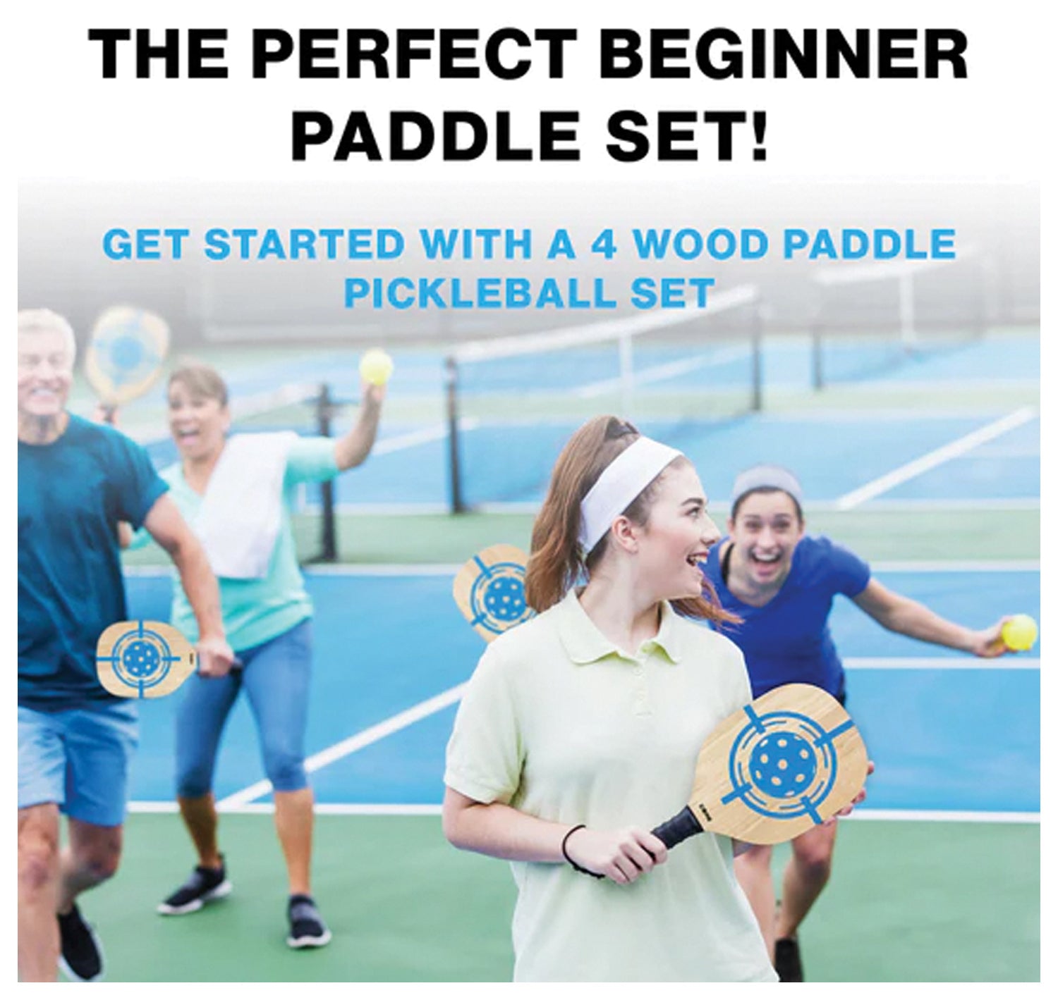 CORE PICKLEBALL Wood Paddle Set - Durable Pickleball Paddles for Recreational Play
