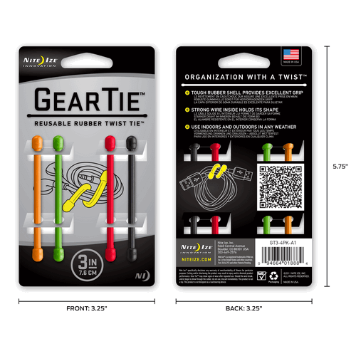 Gear Tie Reusable Rubber Twist Tie