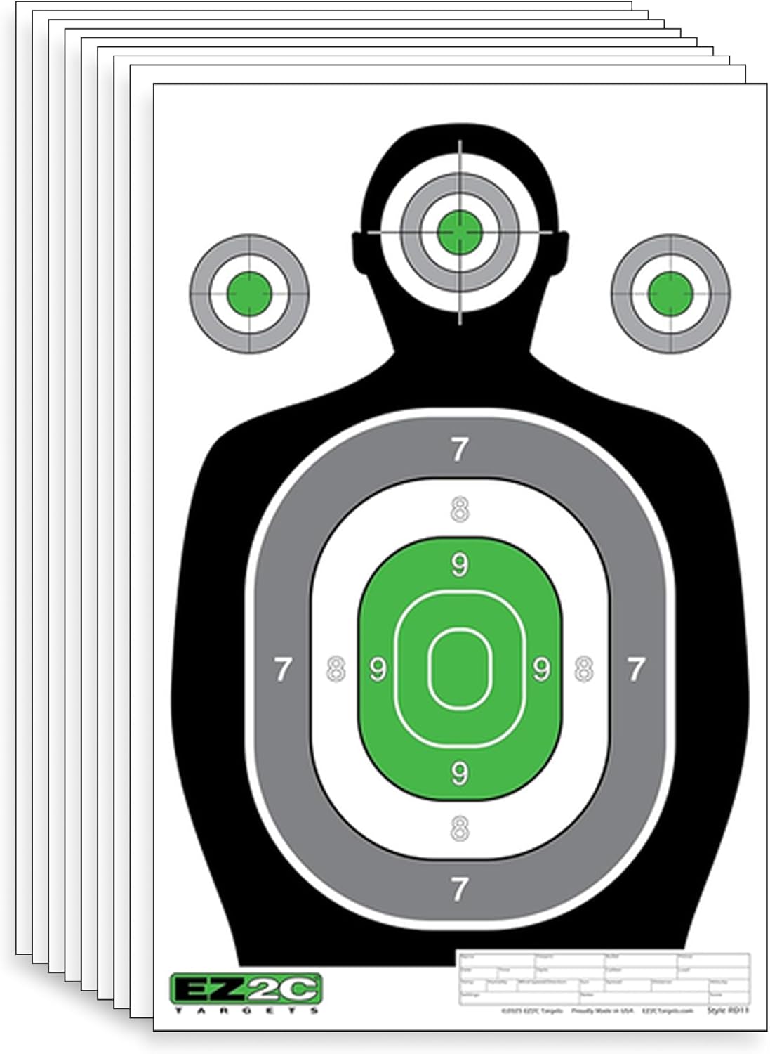 EZ2C RD11 Silhouette 12"x18" Paper Shooting Target Made in USA