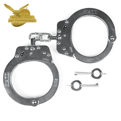Nickel Chain Handcuffs with Double Key Hole