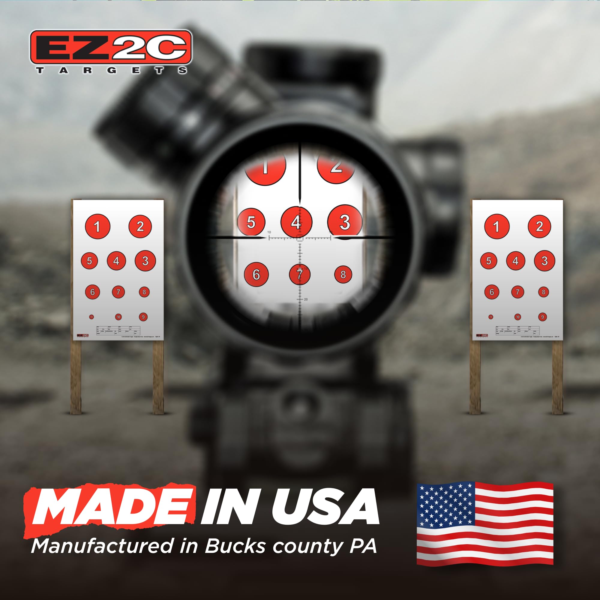 EZ2C Four Fun Game Styles: Paper Targets Shooting Range 11"x17" USA MADE