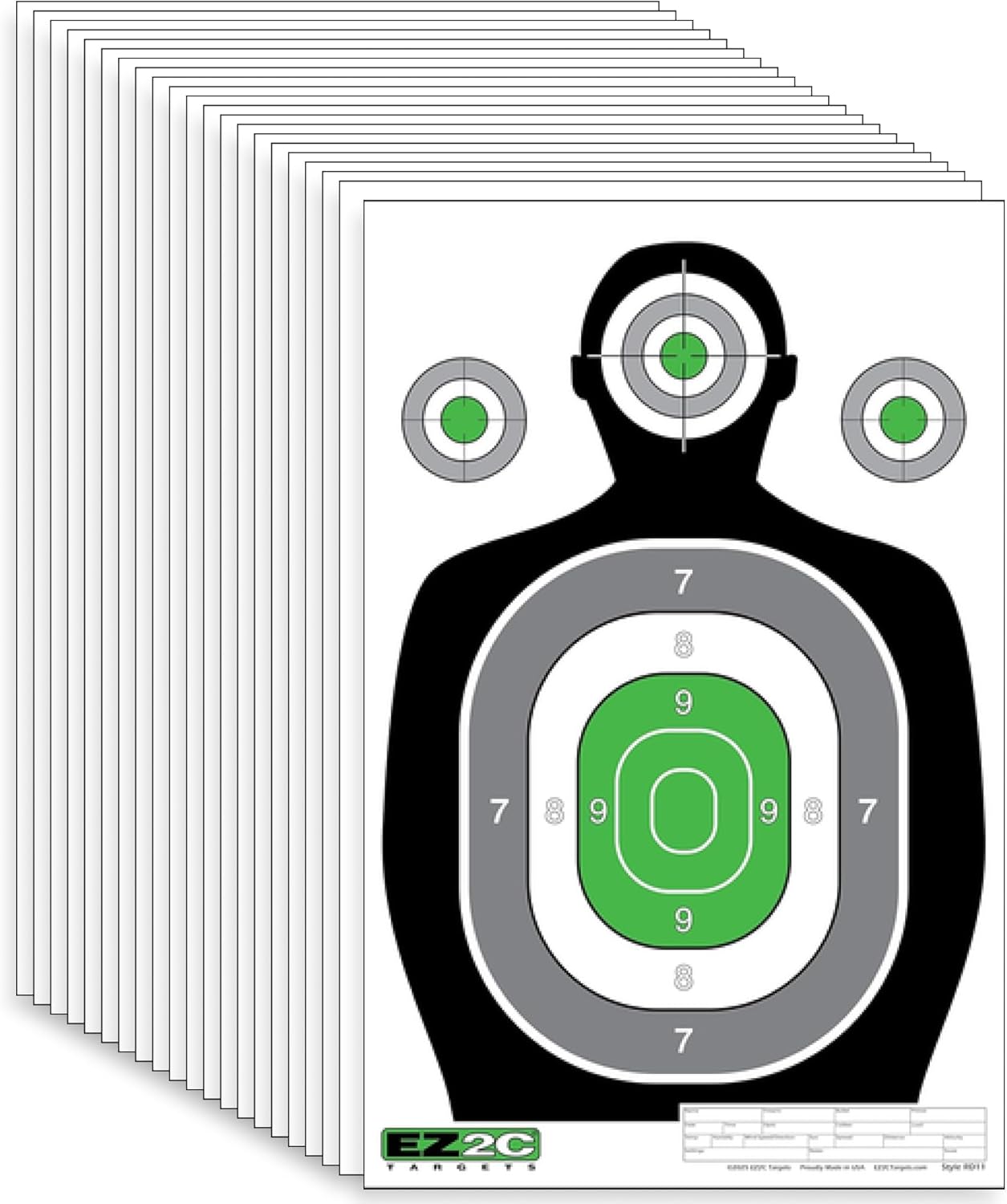 EZ2C RD11 Silhouette 12"x18" Paper Shooting Target Made in USA