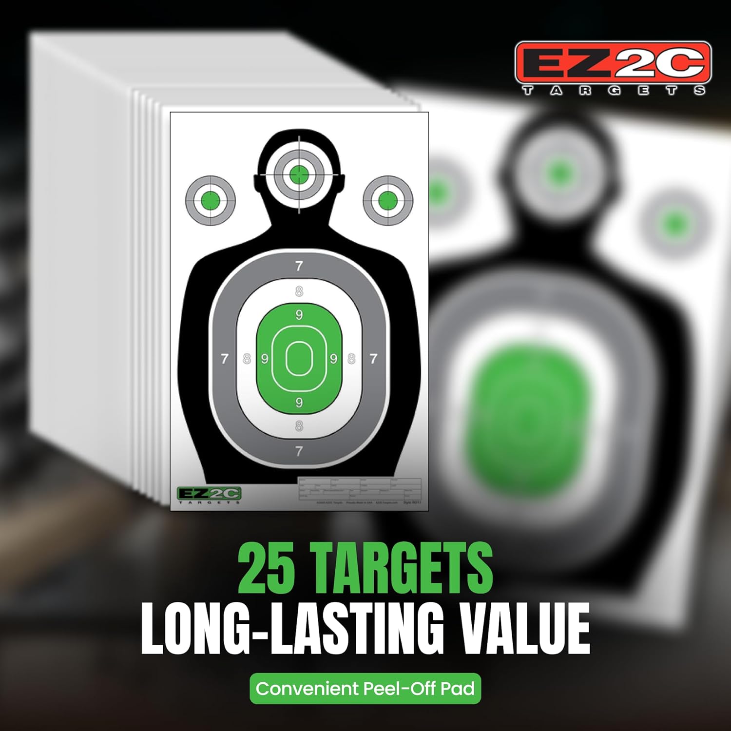 EZ2C RD11 Silhouette 12"x18" Paper Shooting Target Made in USA