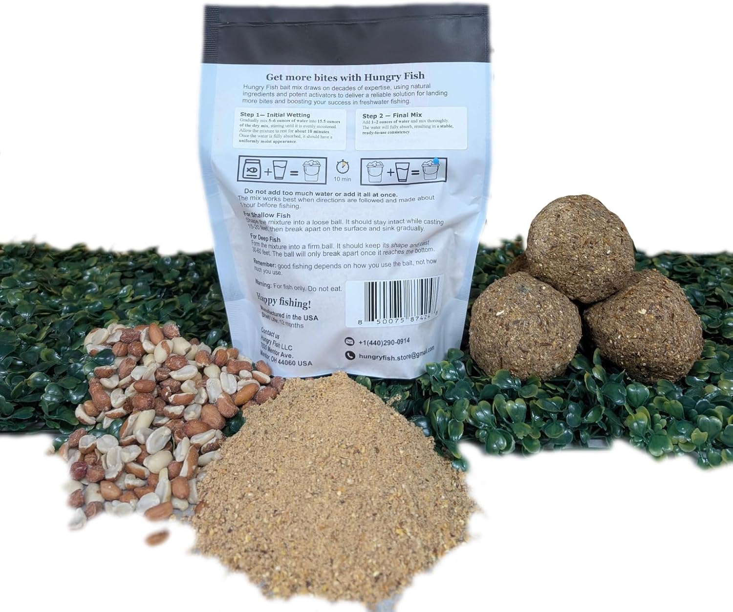 HungryFish GroundBait Mix - (Peanut) 15.5oz