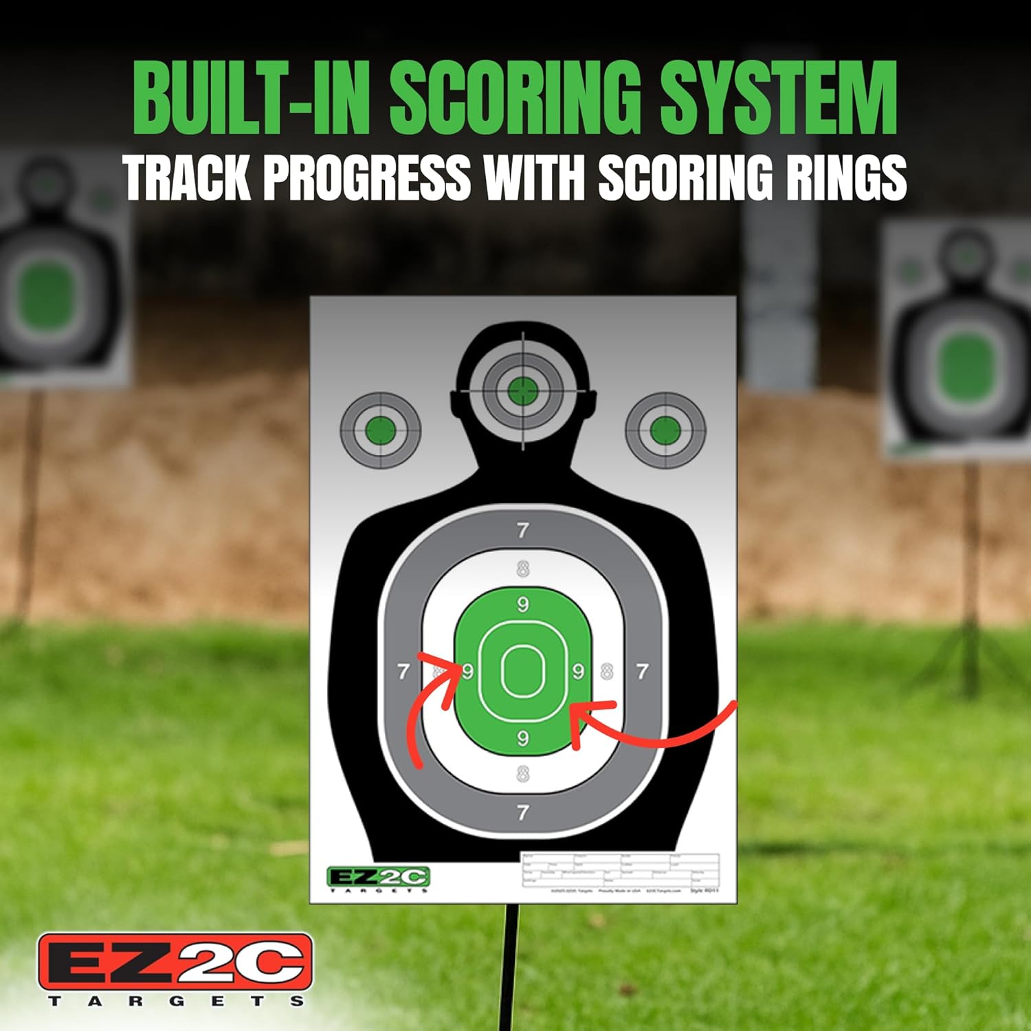 EZ2C RD11 Silhouette 12"x18" Paper Shooting Target Made in USA