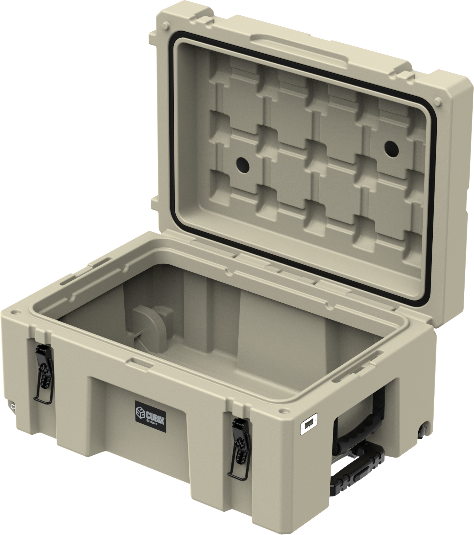 Cubix 76L Rolling Cargo Case — Wheeled Rotomolded Gear, Tool & Storage Box