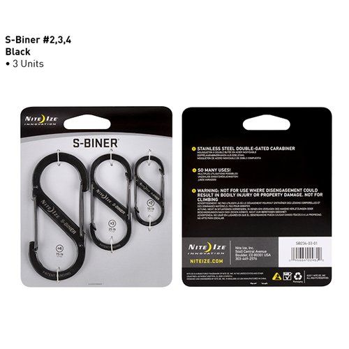 S-Biner Stainless Steel Dual Carabiner - 3 Pack