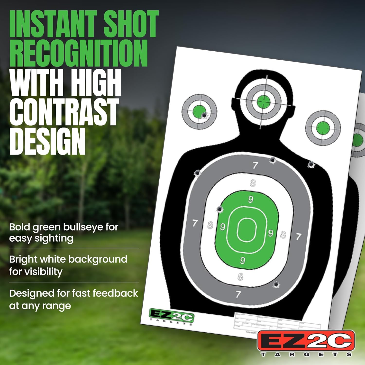 EZ2C RD11 Silhouette 12"x18" Paper Shooting Target Made in USA