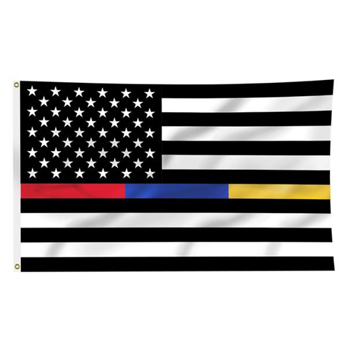 Gold/Blue/Red Line American Flag, 3 x 5 Ft