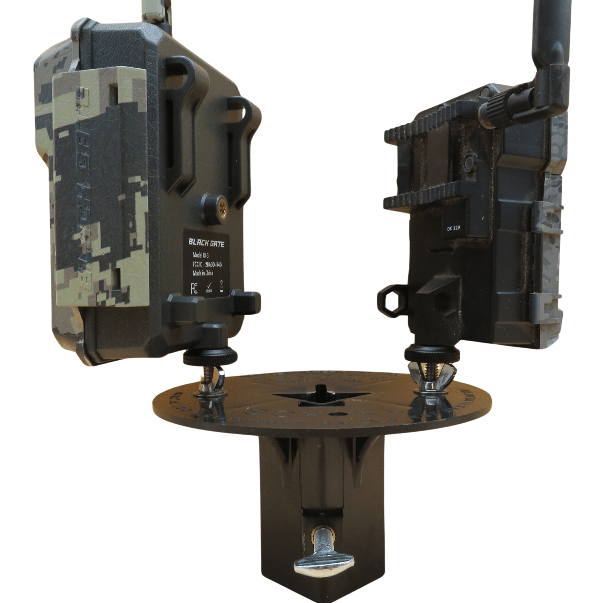 Patented T-Post Mount for 2 Trail Cameras — No Arms, Direct Mount
