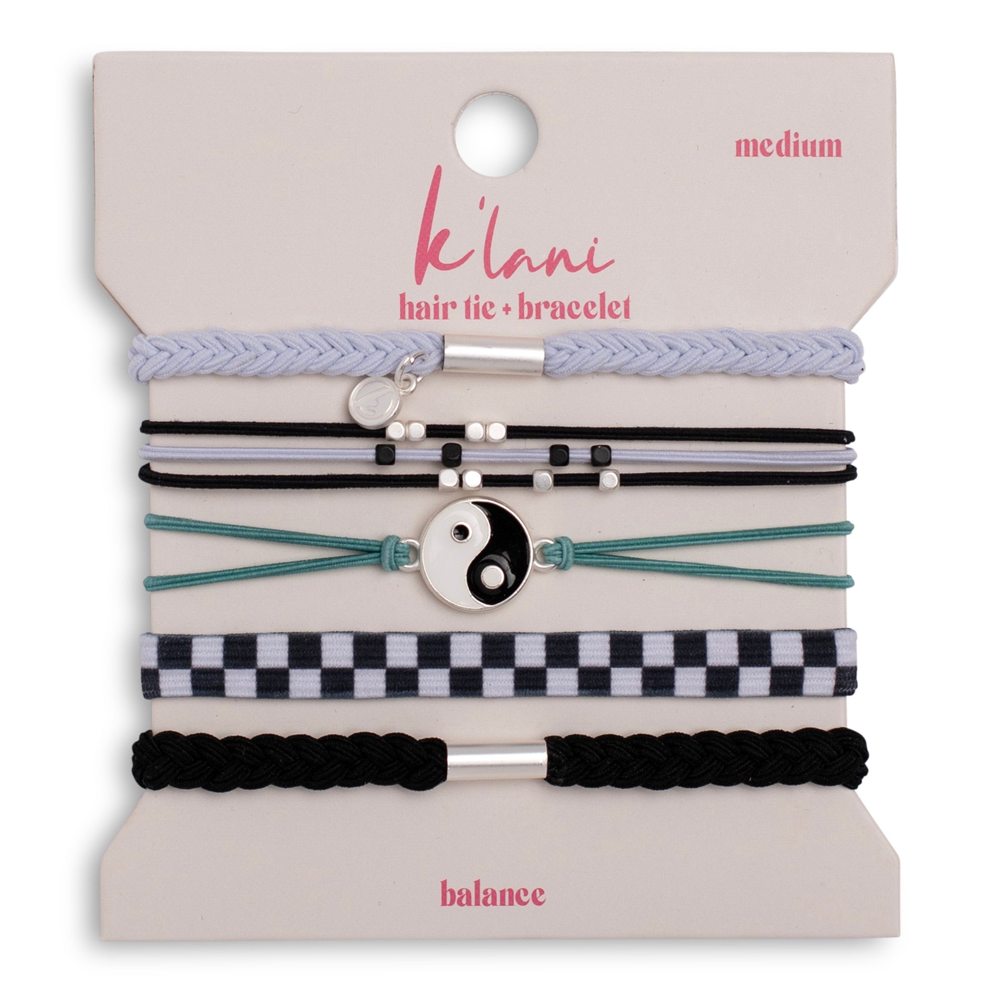 "Balance" Black & White Yin Yang Hair Tie Bracelets