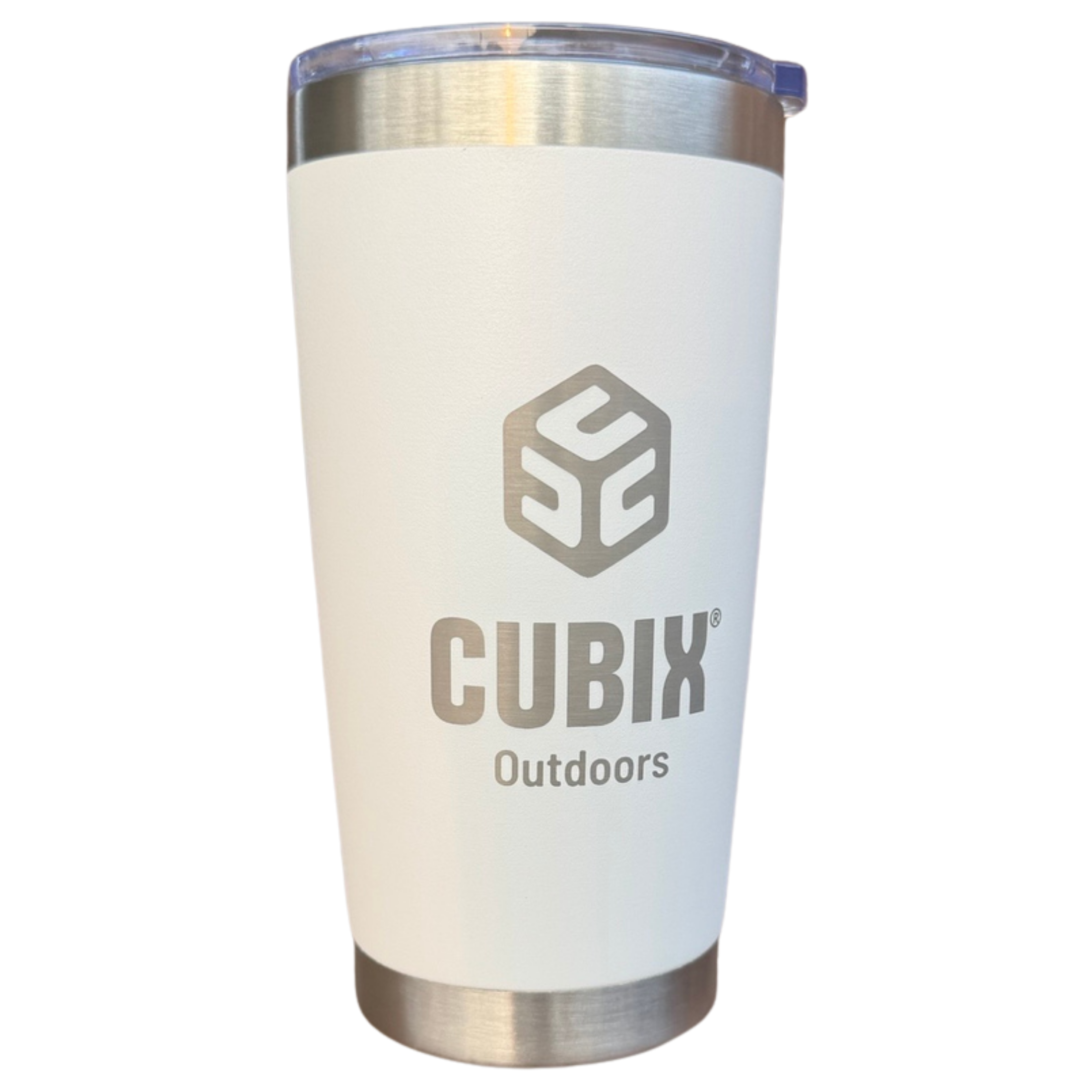 Cubix Outdoors 20oz Insulated Tumbler with Sliding Lid — Stainless Steel, Keeps Drinks Hot or Cold