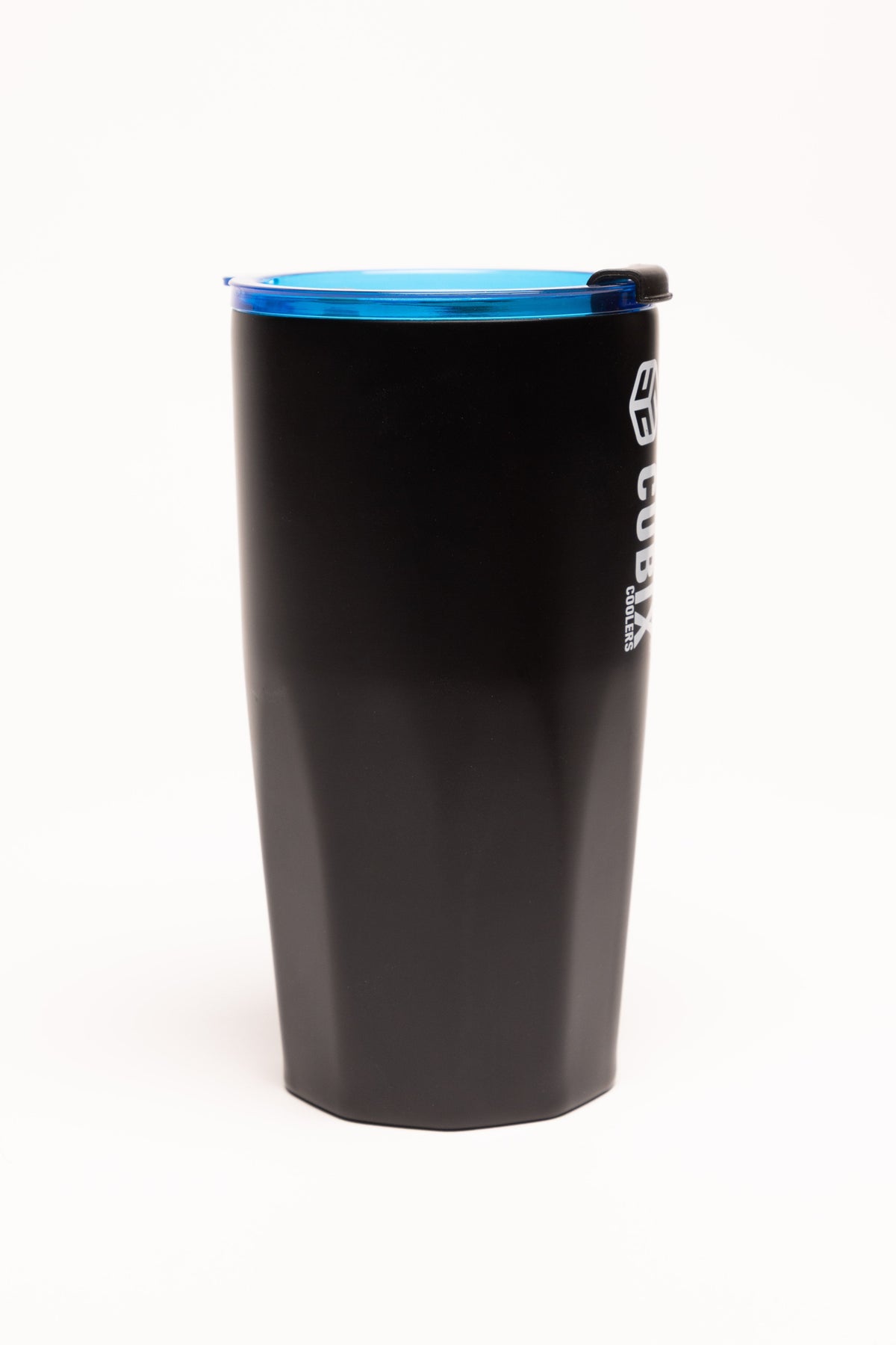 Cubix Outdoors 20oz Steel Insulated Tumbler with Dual-Function Lid-Charcoal w/ Blue Lid