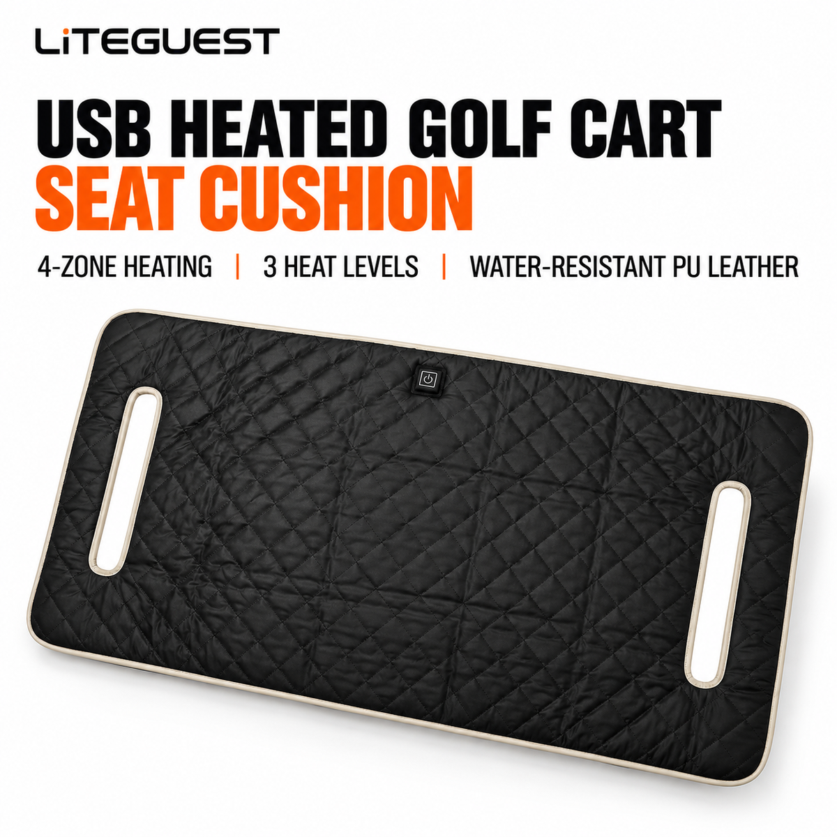 LITEGUEST Heated Golf Cart Seat Cushion | USB Heated Golf Seat Pad