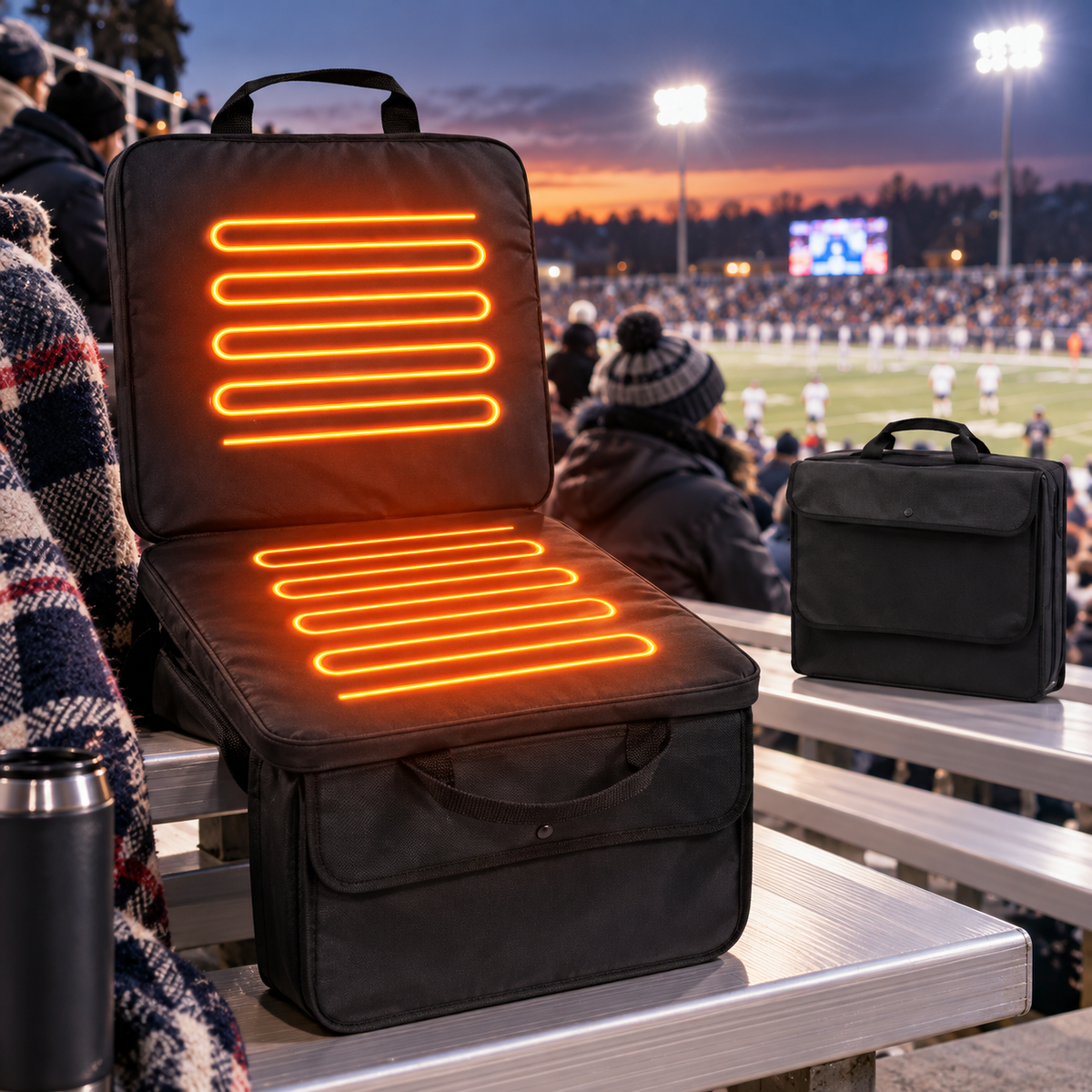 LITEGUEST Heated Stadium Seat with Back Support | USB Powered