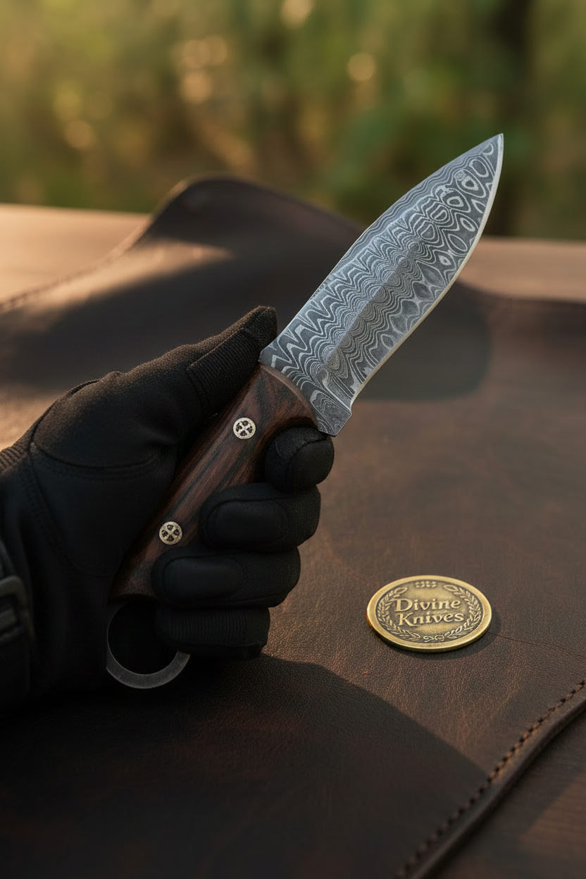 Rosewood Handle EDC Hunting Knife for Everyday Carry and the Field