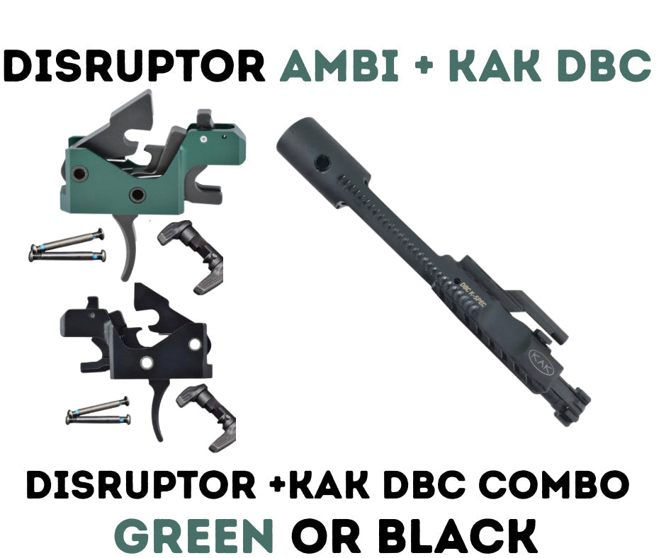 Ambi Disruptor FRT + KAK K-SPEC BCG Combo — No Buffer Upgrade Required | Black or Green