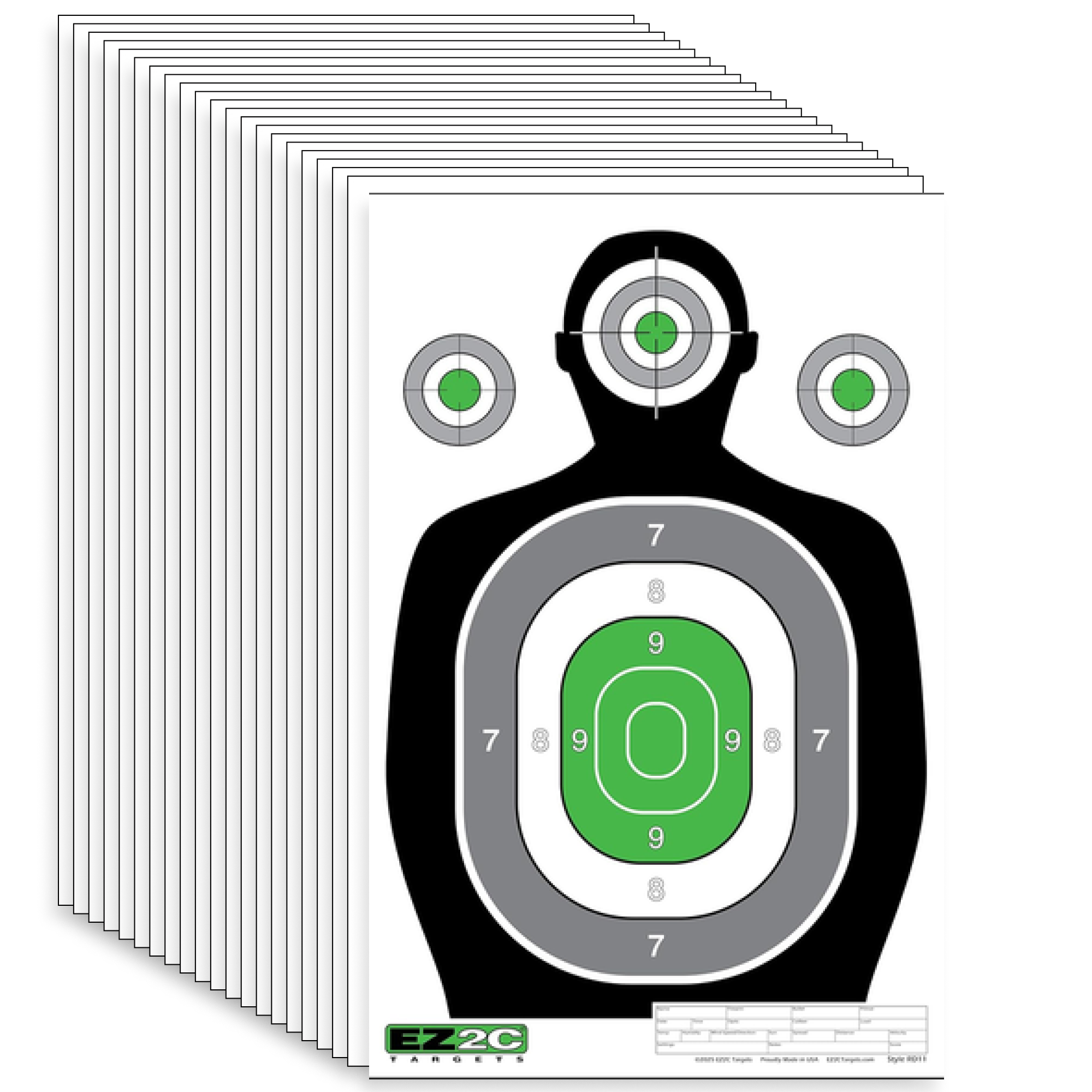 EZ2C RD11 Silhouette 12"x18" Paper Shooting Target Made in USA
