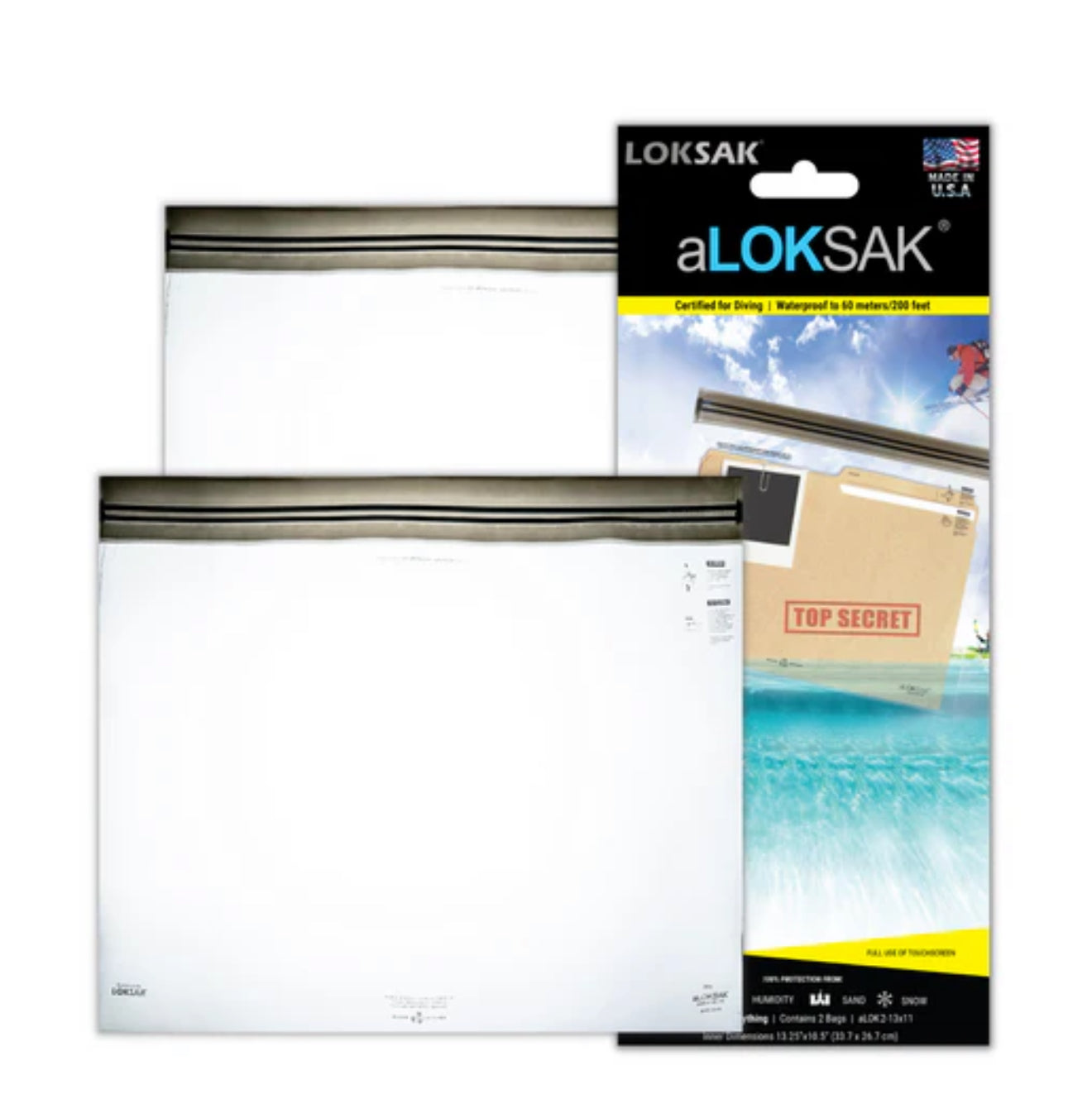 LOKSAK Element Proof Bag 13" x 11" waterproof, dust proof, ruggedized & tactical
