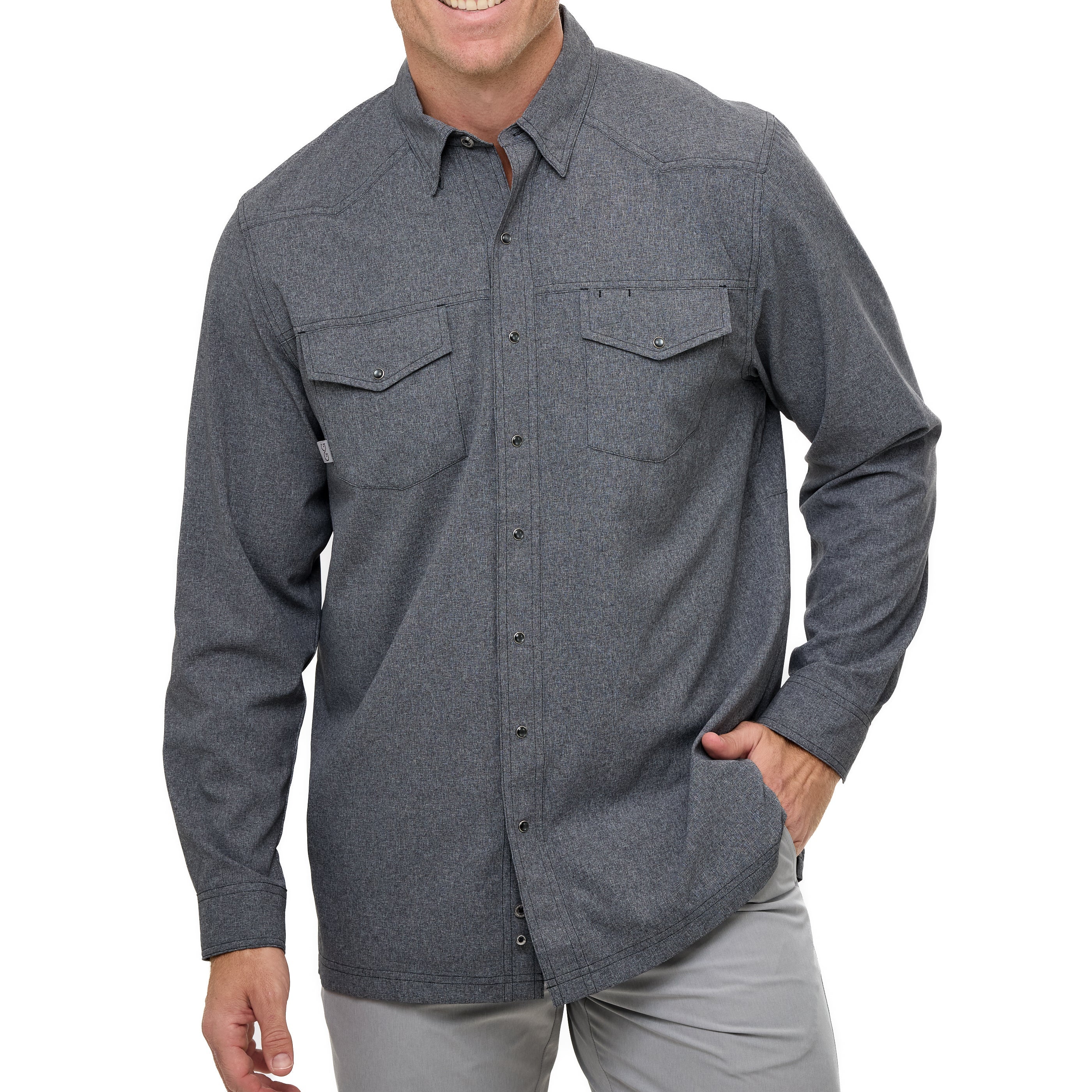Caviar Pearl Snap Shirt | Long Sleeve