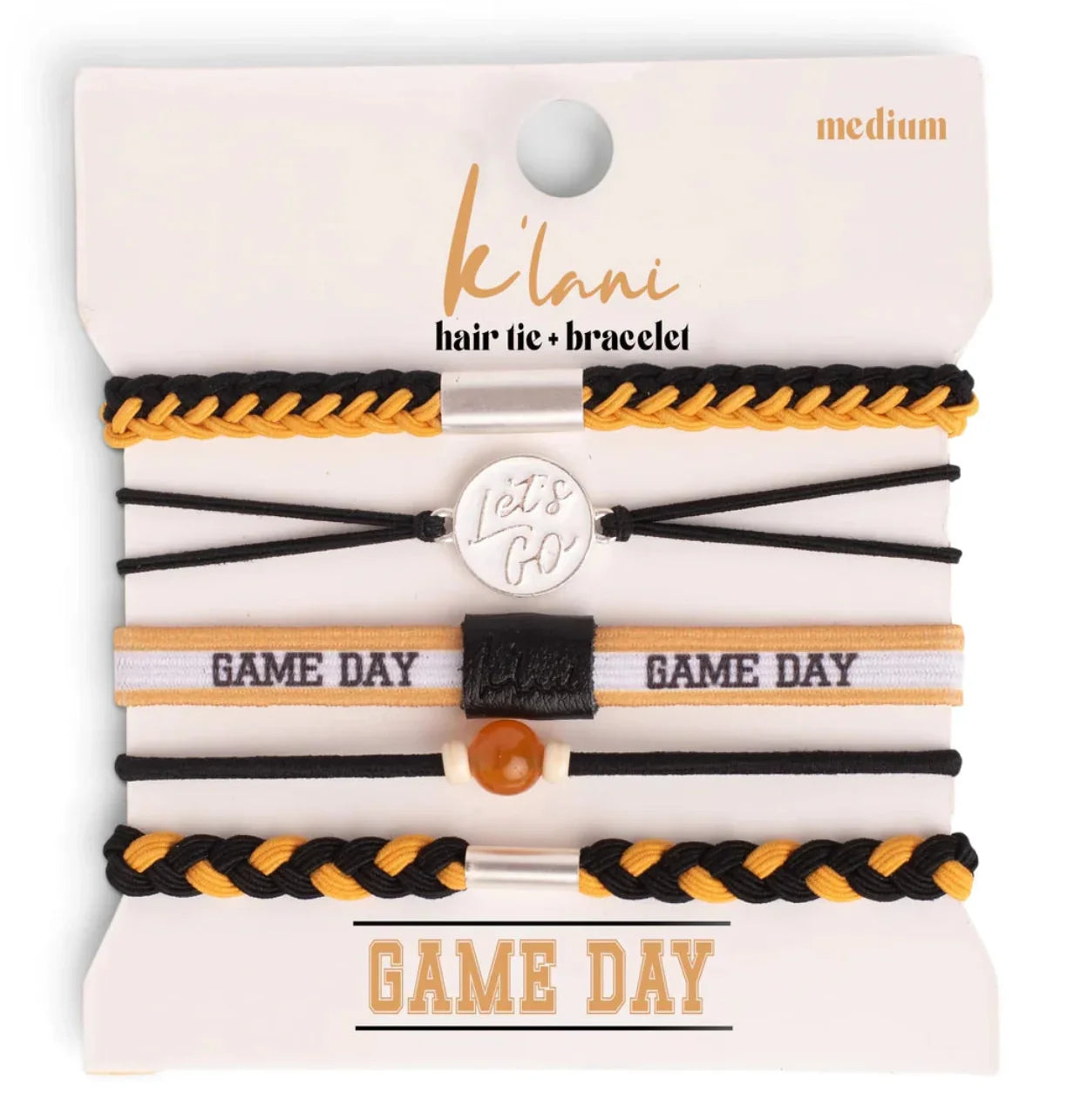 Game Day Black Gold - Hair Tie Bracelet