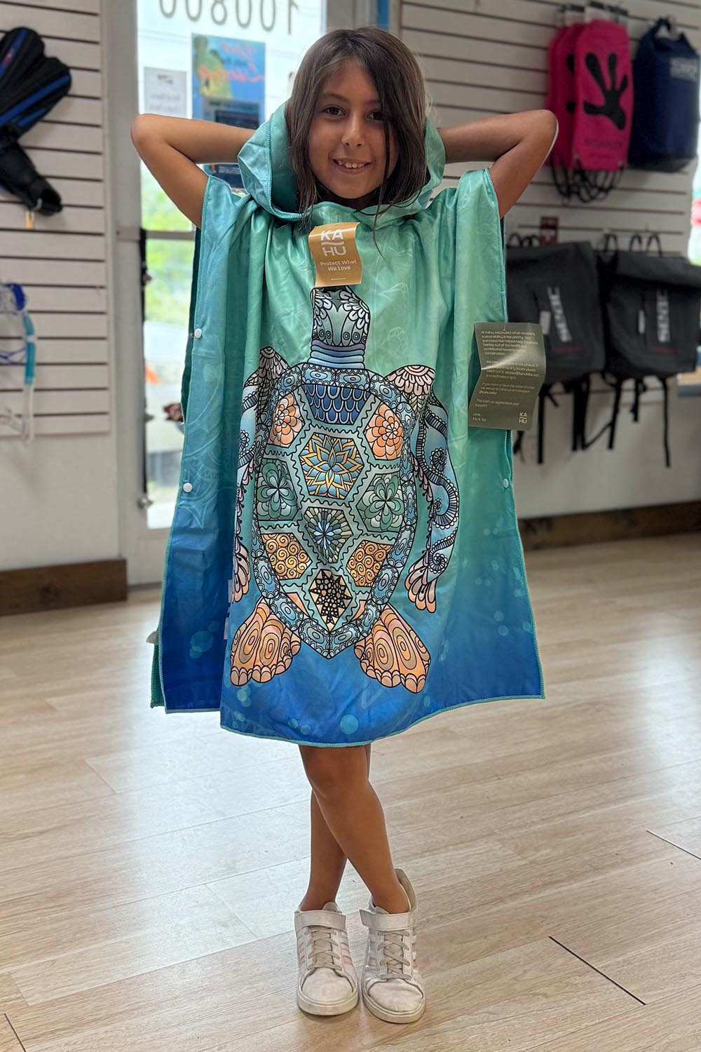 Honu - Green Sea Turtle Towel Poncho (Mini)
