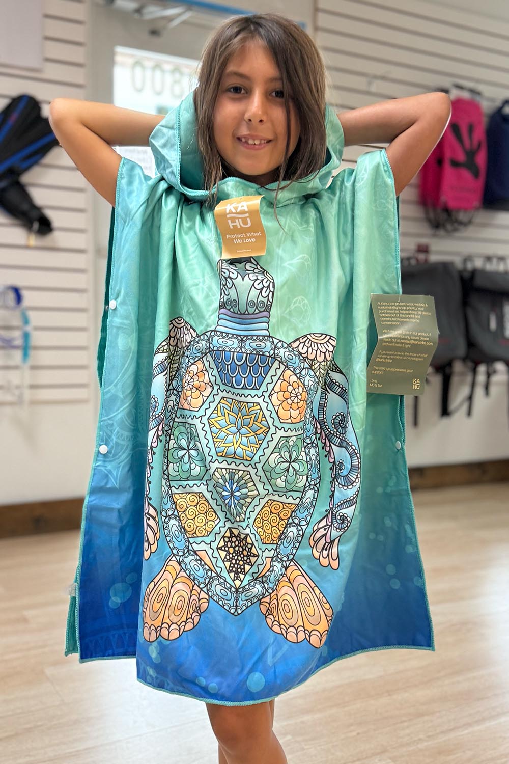 Honu - Green Sea Turtle Towel Poncho (Mini)