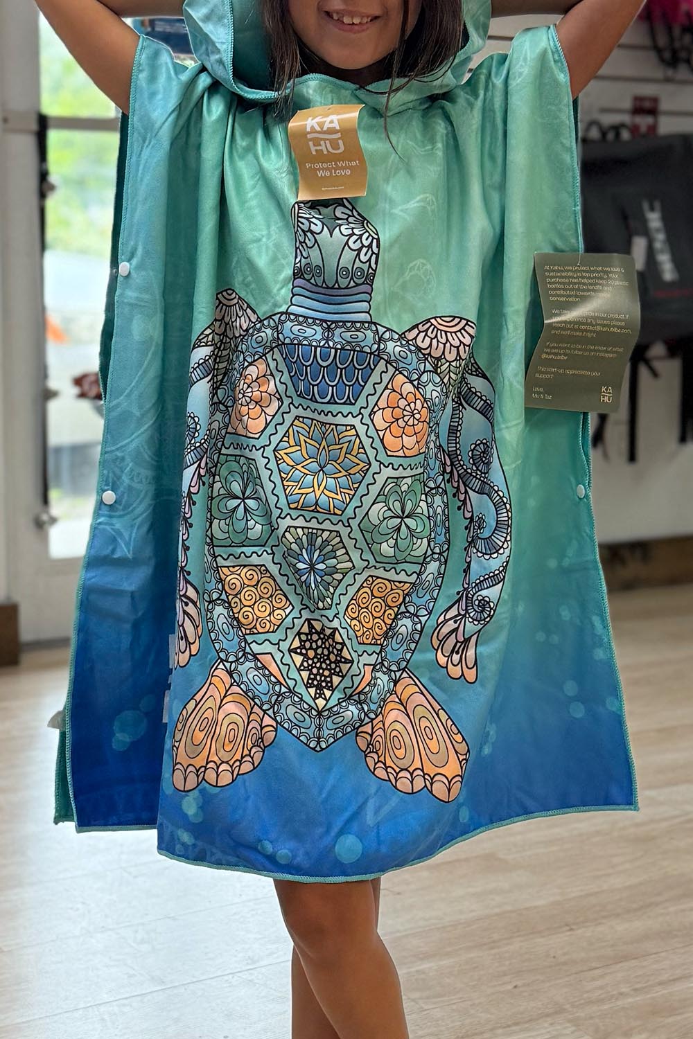 Honu - Green Sea Turtle Towel Poncho (Mini)