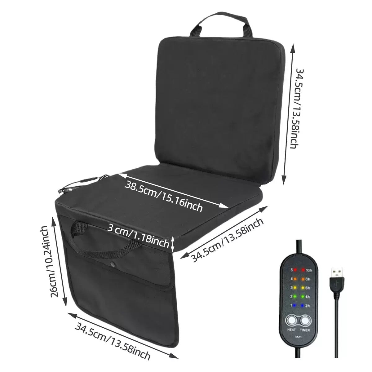LITEGUEST Heated Stadium Seat with Back Support | USB Powered