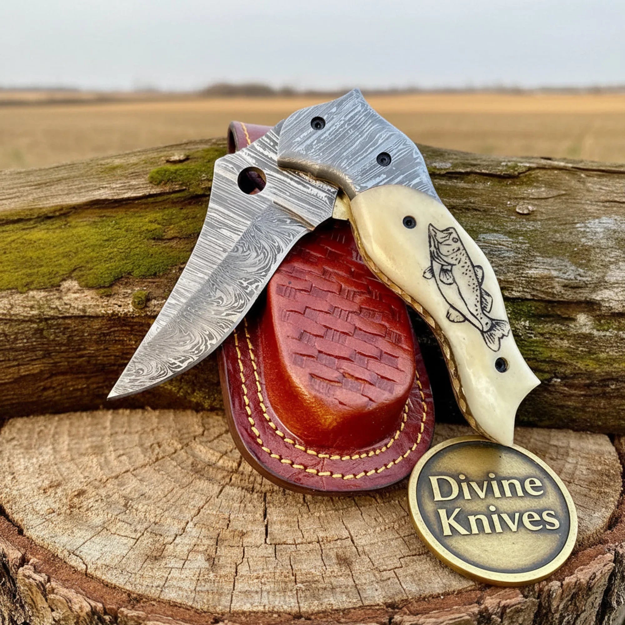 Trusted Bone handle folding knife