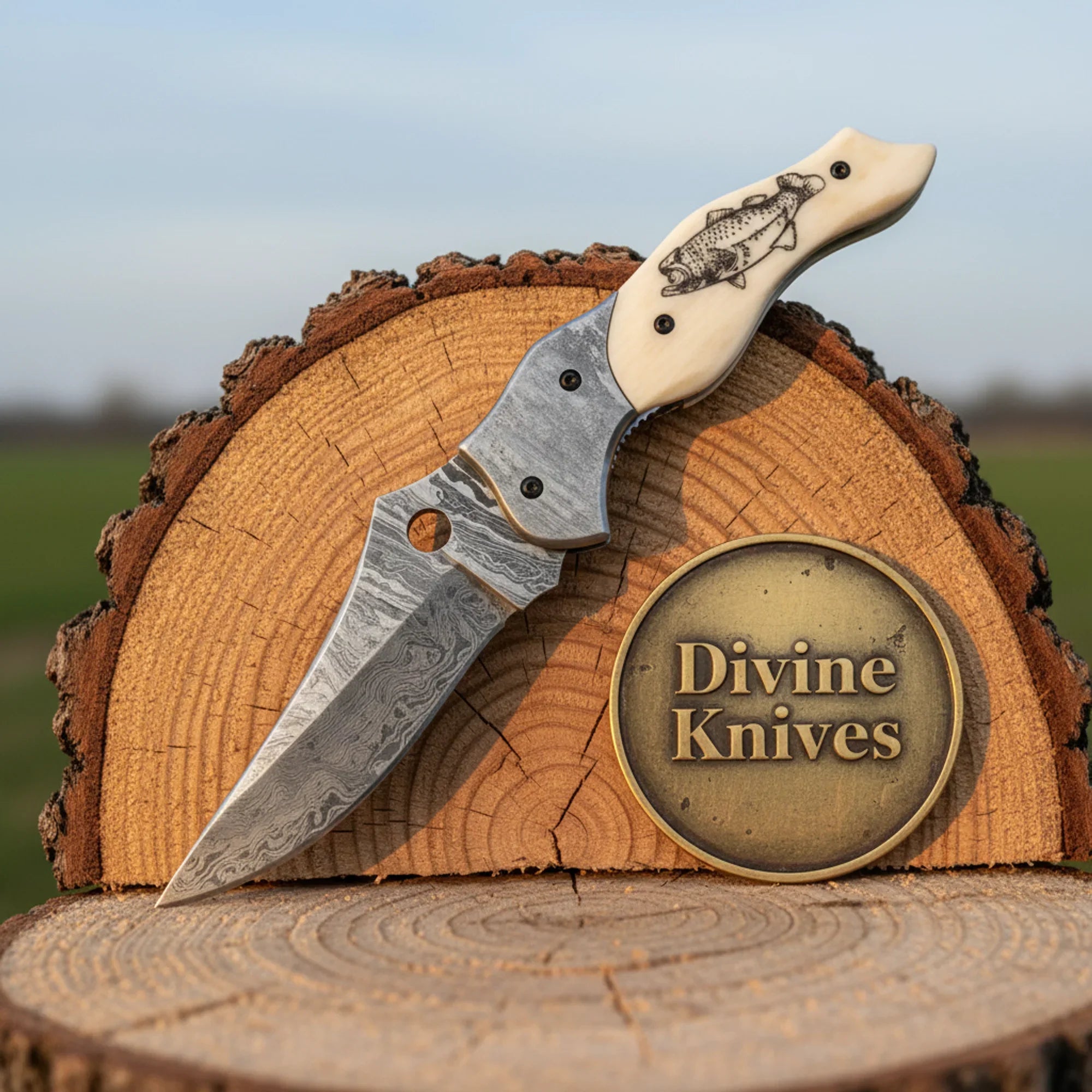 Trusted Bone handle folding knife