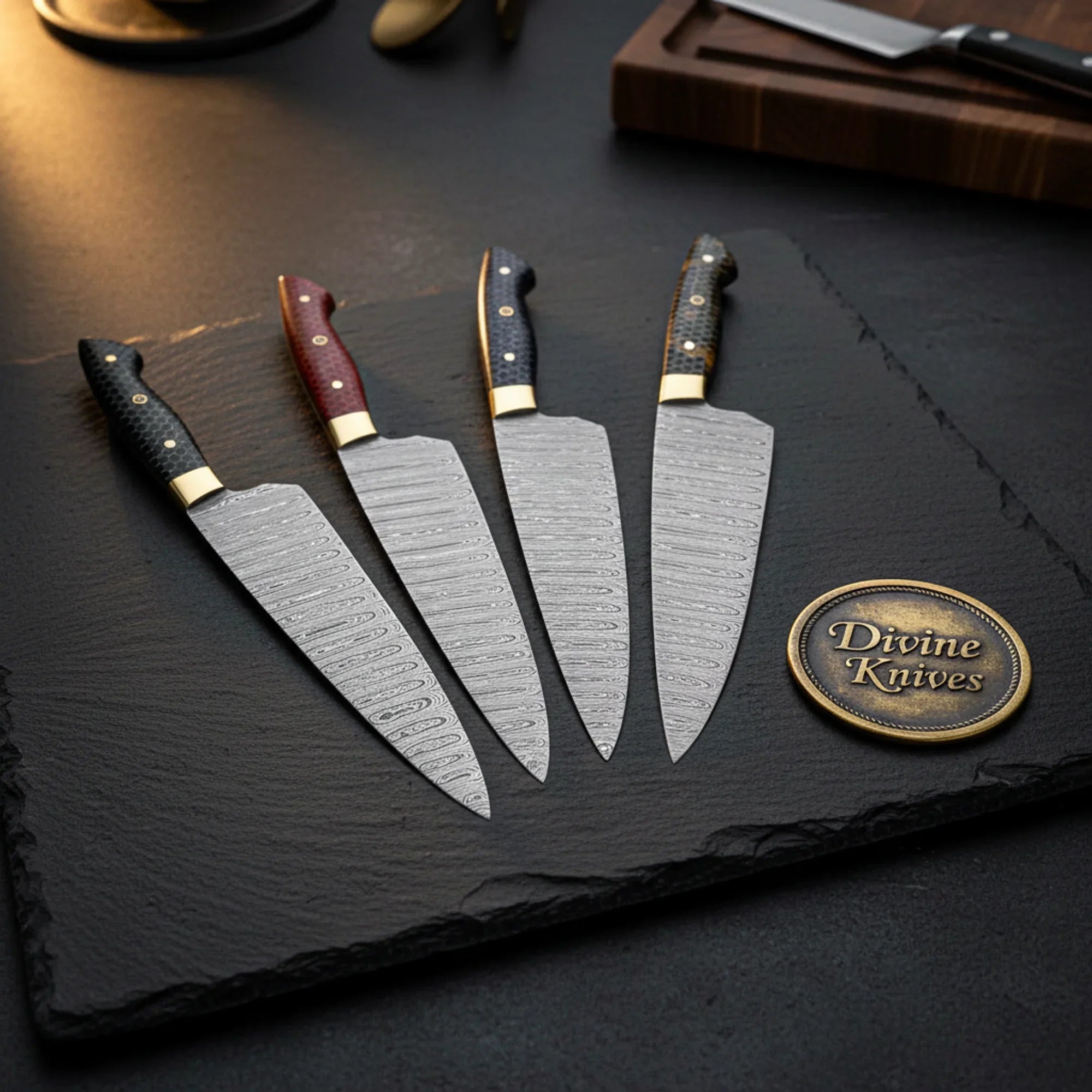 Green Pakka Wood Damascus Gyuto Chef Knife with Sheath
