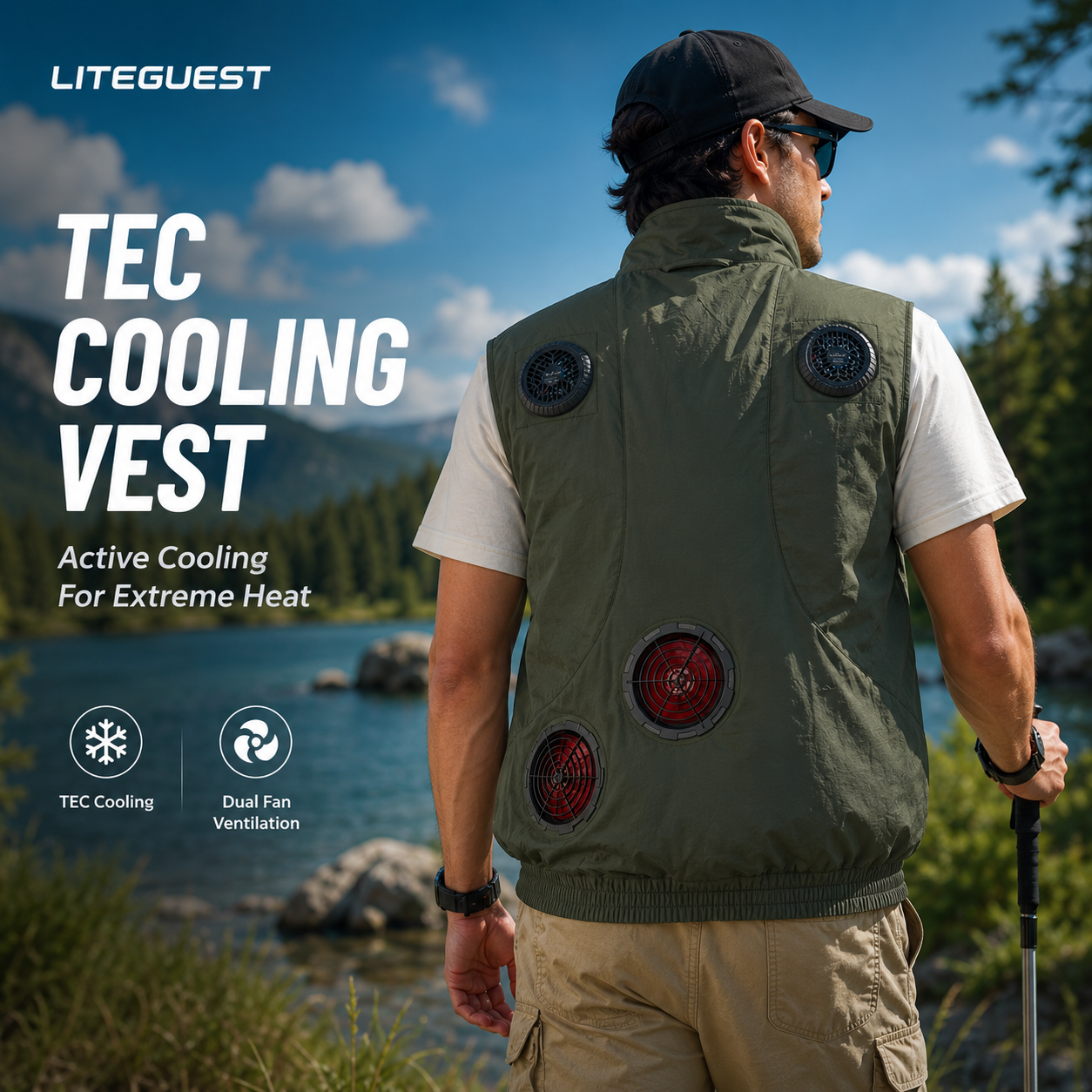 LITEGUEST Wearable Cooling Vest – TEC + Turbo Fan Active Cooling